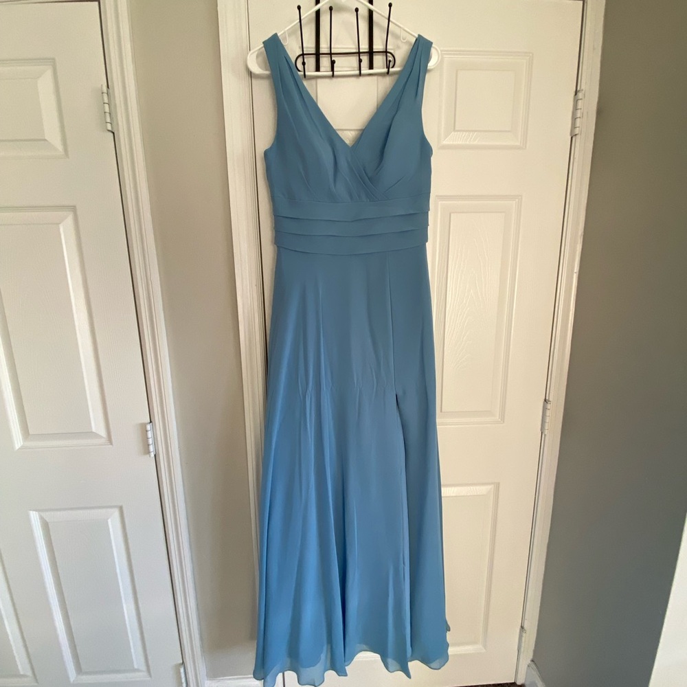 Azazie Steel Blue Bridesmaids Dress